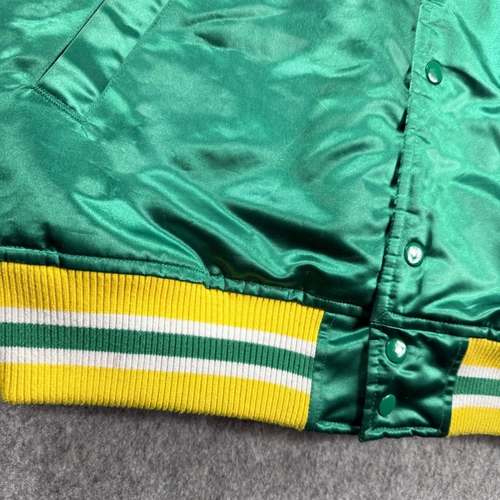 Mitchell & Ness Mens Jacket L Green Satin‎ Varsity NBA Seattle Supersonics